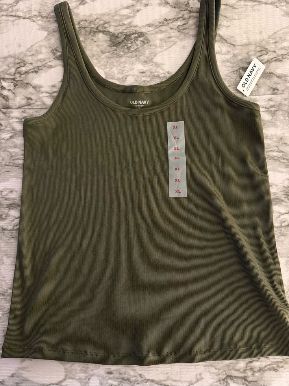 ⭐️3/$20 Old Navy Women's Olive Green Ribbed Tank Top first layer size XL